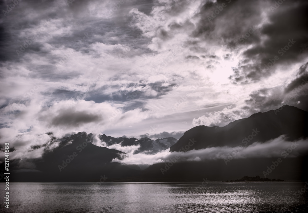 Storm clouds clearing in Southeast Alaska