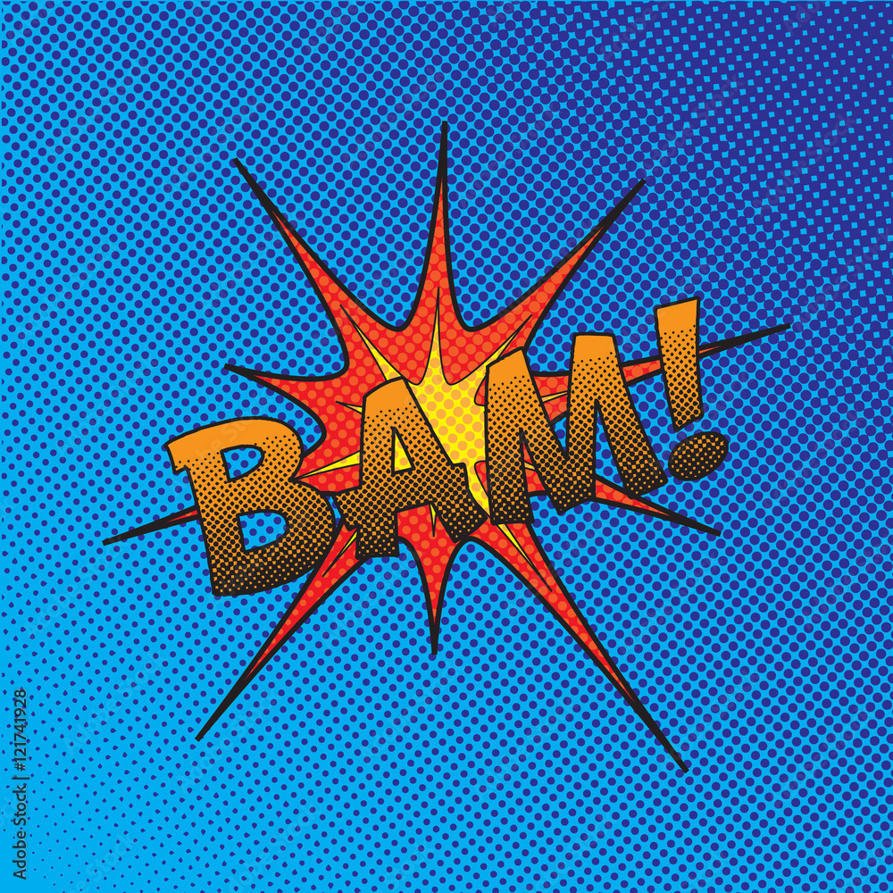 Fototapeta premium Kolorowy komiks styl wektor efekt wybuchu