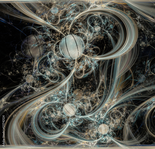 Abstract fractal pattern on black