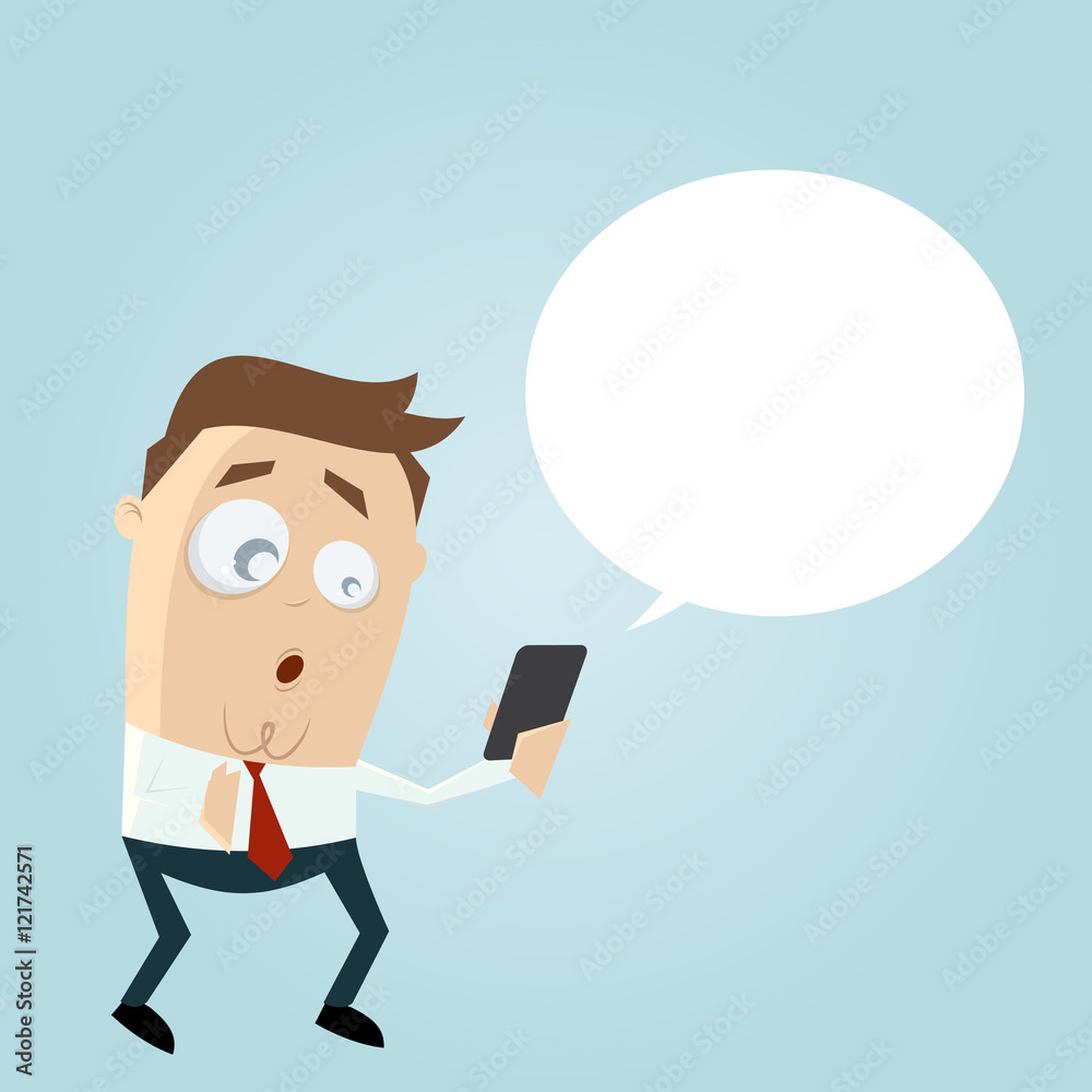 surprised businessman with smartphone and empty speech bubble surprised businessman with smartphone and empty speech bubble
