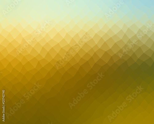 Gold color geometric rumpled background. Low poly style gradient illustration. Graphic background.