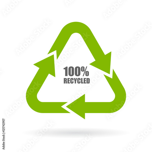 100 recycled arrows sign