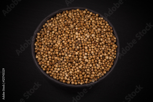Coriander seeds in  small bowl