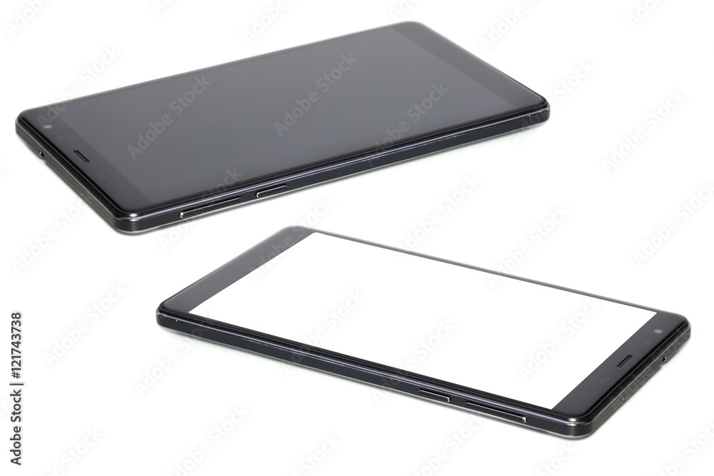 Two smartphone isolated on white background Two smartphone isolated on white background