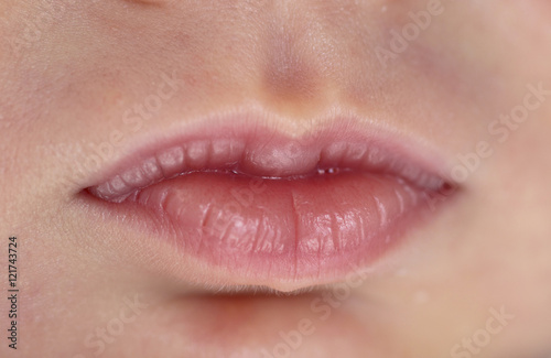 macro of a baby lips