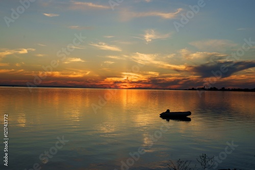 glorious sunset upon sea water