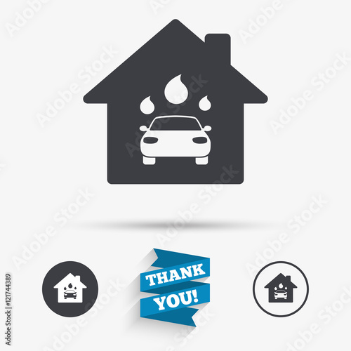 Car wash sign icon. Automated teller. Water drop