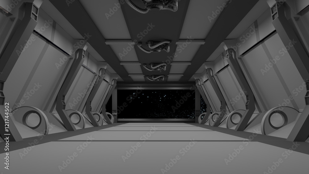 Naklejka premium Space environment, ready for comp of your characters.3D rendering