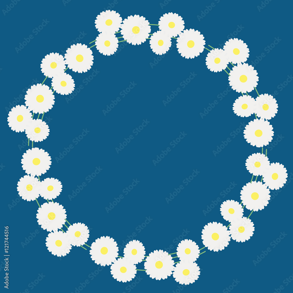 Chamomile floral wreath vector background Chamomile floral wreath vector background