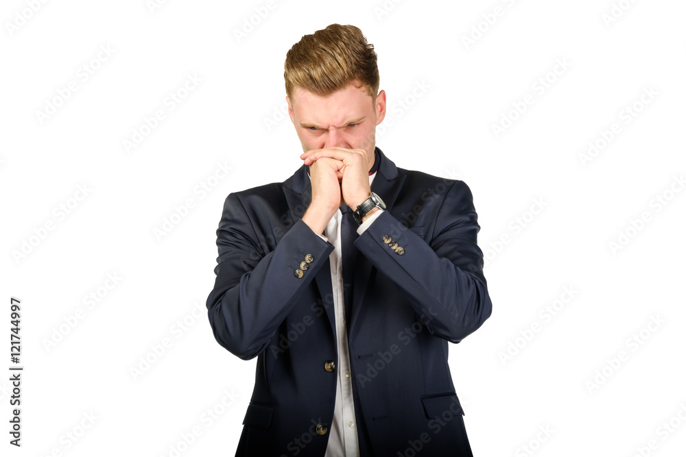 Portrait of a young businessman in despair Portrait of a young businessman in despair