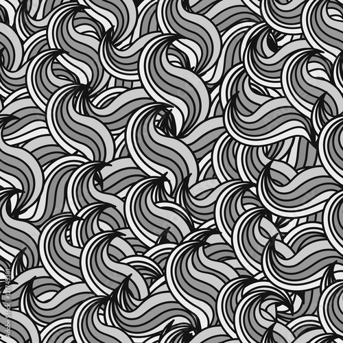  vector seamless abstract hand-drawn pattern. Hand drawn seamless wave background, Wave patterns . 