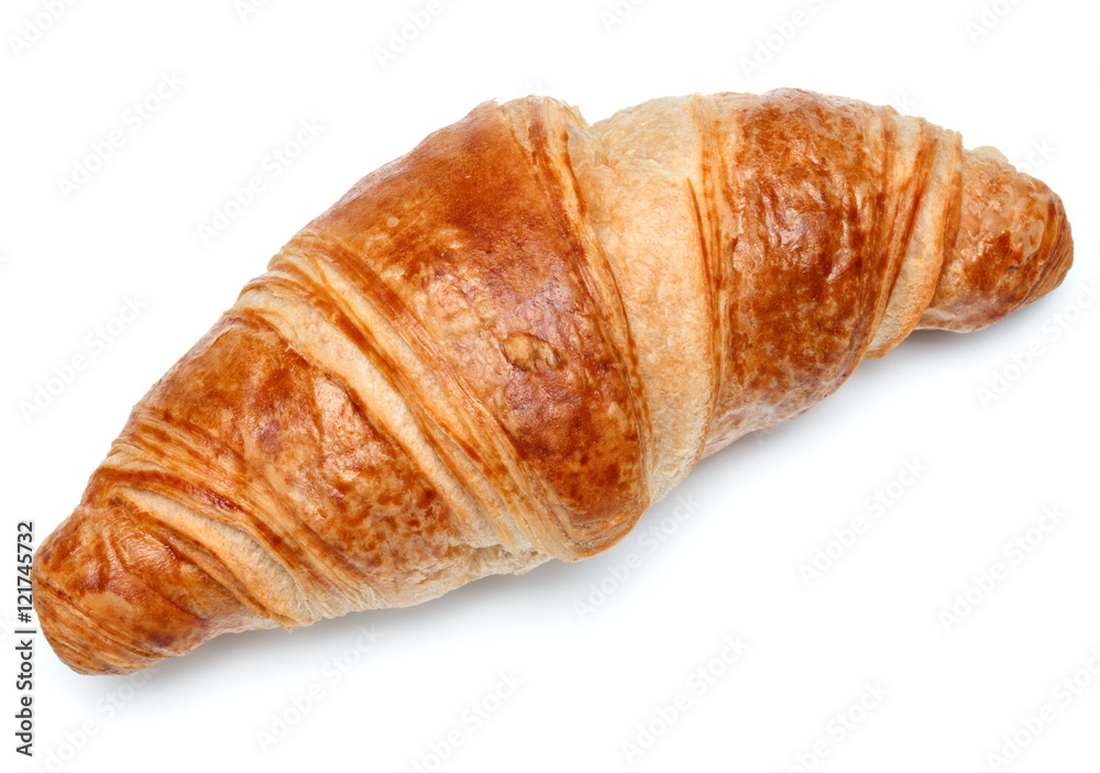Croissant or crescent roll isolated on white background cutout Croissant or crescent roll isolated on white background cutout
