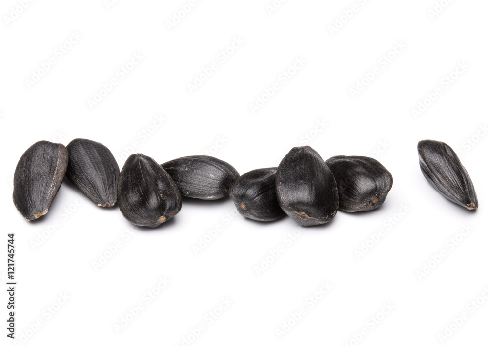 Sunflower seeds isolated on white background close up Sunflower seeds isolated on white background close up