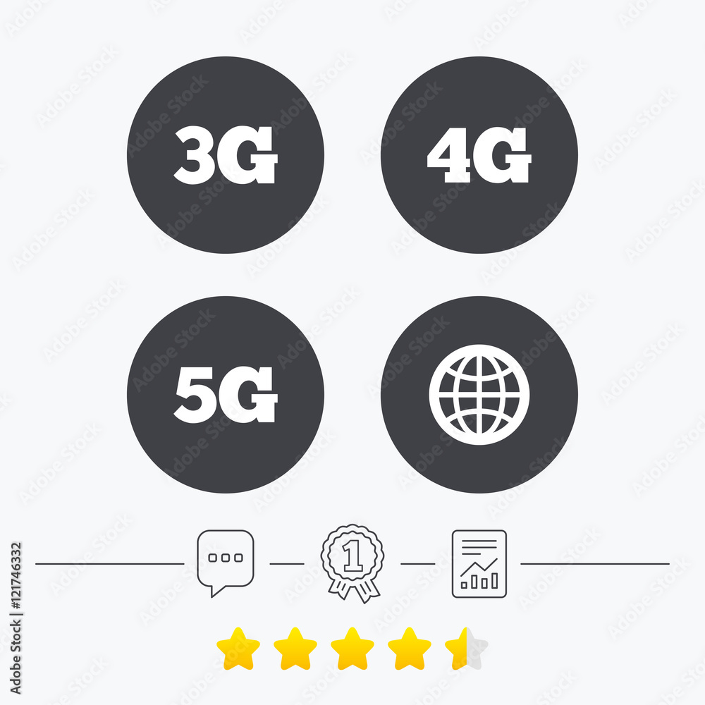 Mobile telecommunications icons. 3G, 4G and 5G. Mobile telecommunications icons. 3G, 4G and 5G.