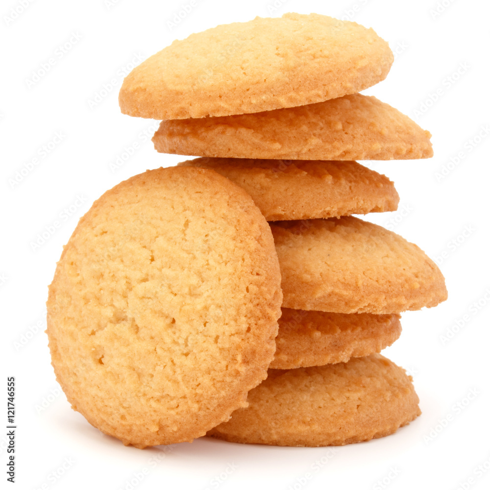 stacked short pastry cookies isolated on white background stacked short pastry cookies isolated on white background