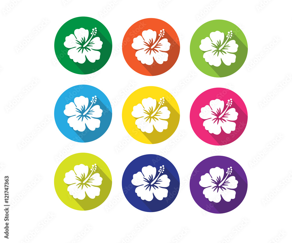 hawai flower icon flat design hawai flower icon flat design
