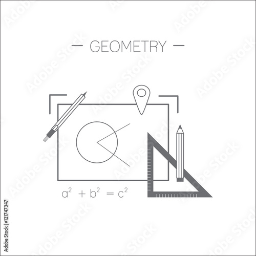 Geometry icon. Flat design minimalistic vector illustration