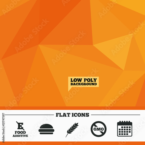 Food additive icon. Hamburger fast food sign.