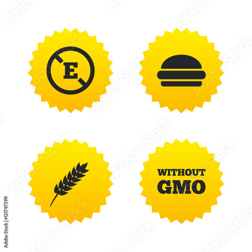 Food additive icon. Hamburger fast food sign.