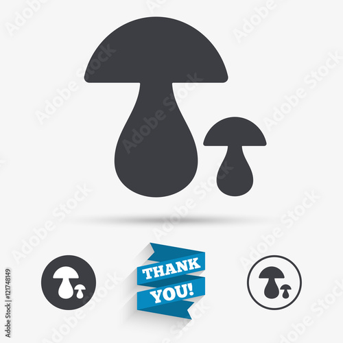 Mushroom sign icon. Boletus mushroom symbol.