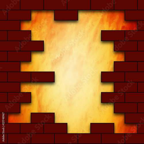 a hole in a brick wall