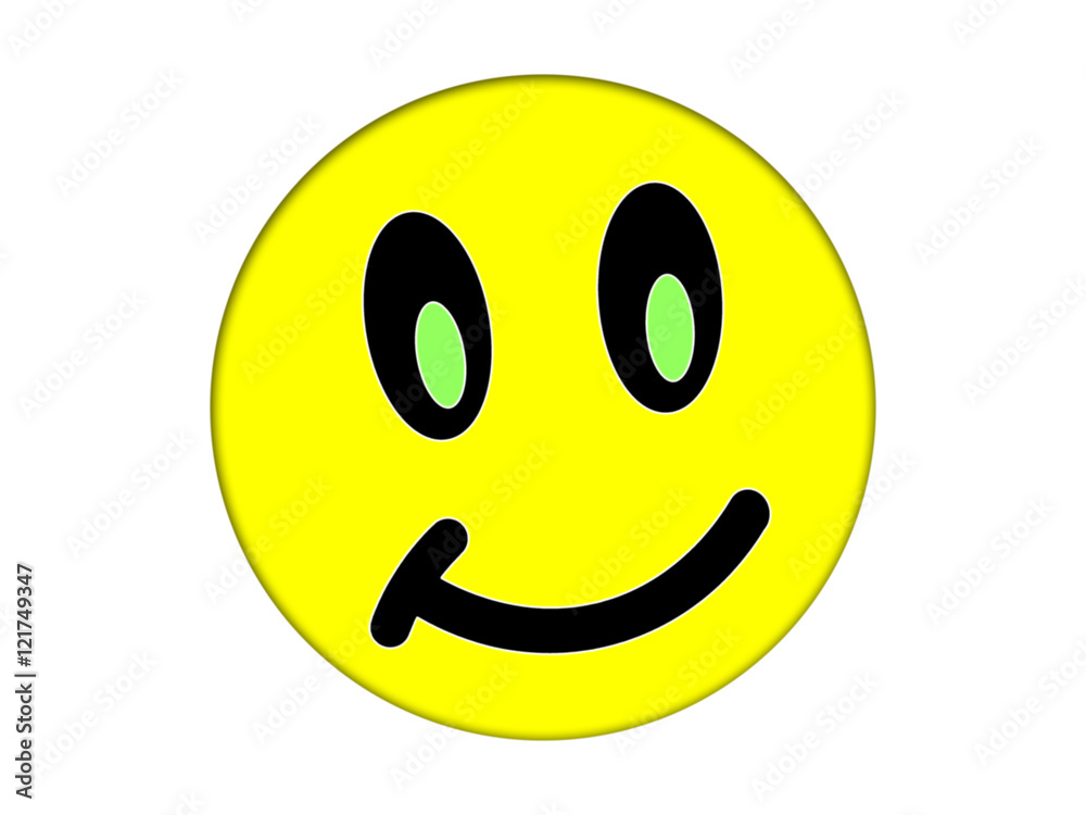 Fototapeta premium Yellow face on a white background