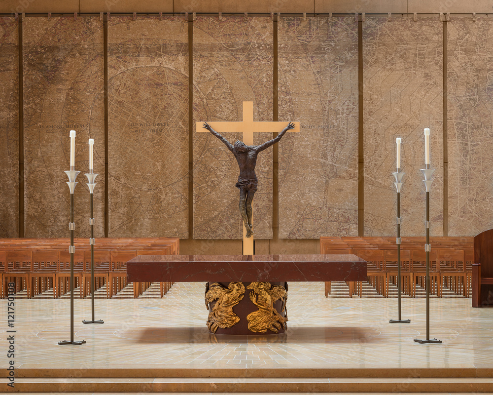 Φωτογραφία Altar inside the Cathedral of Our Lady of the Angels in Los Angeles, California