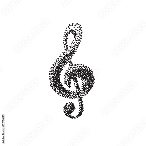 Illustration of a black clef isolated on white background