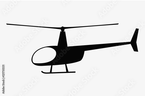 Vector illustration of flat helicopter