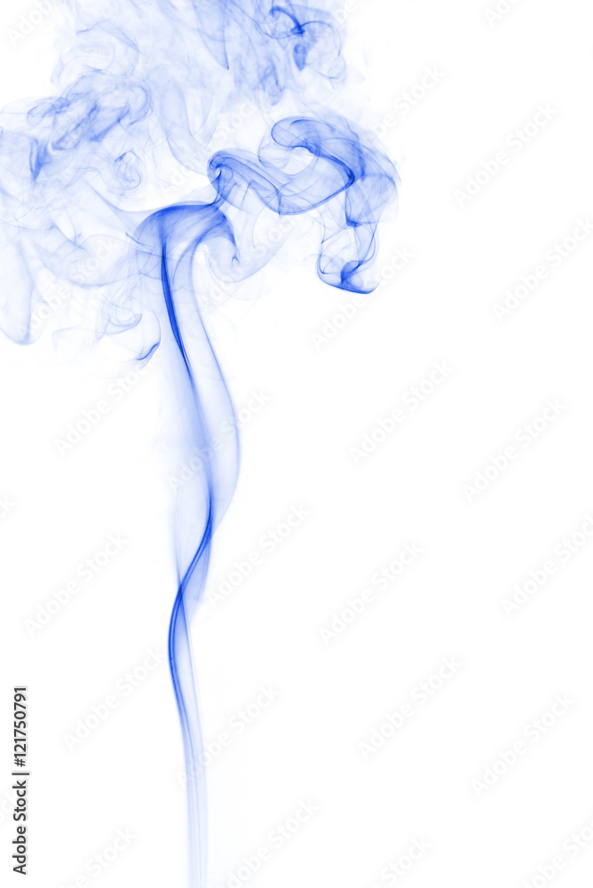 The movement of smoke cigarettes on a white background . The movement of smoke cigarettes on a white background .
