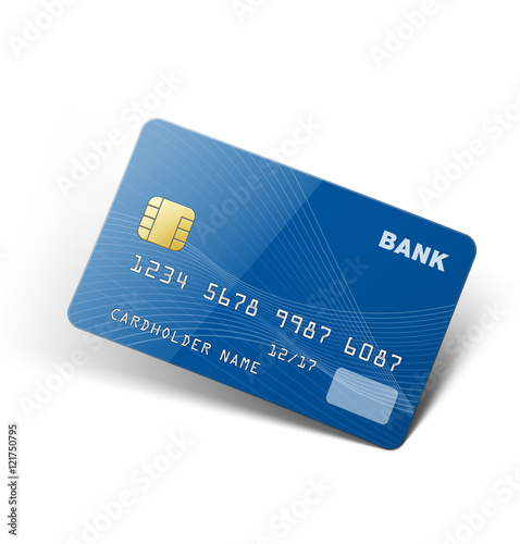 Credit card isolated on white background. Ready to use. Vector illustration
