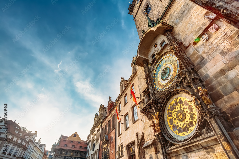 Naklejka premium Tower With Astronomical Clock - Orloj In Prague, Czech Republic