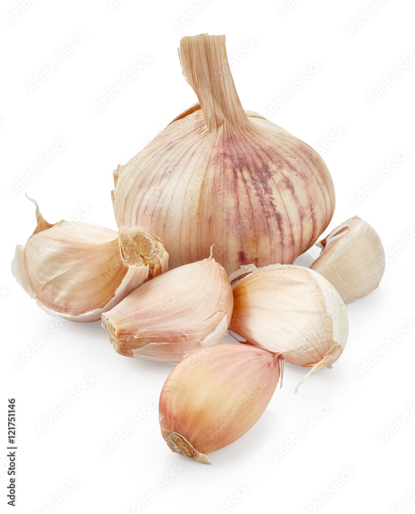 Obraz premium Garlic isolated on white background