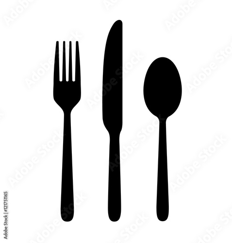 The contours of the cutlery Fototapet