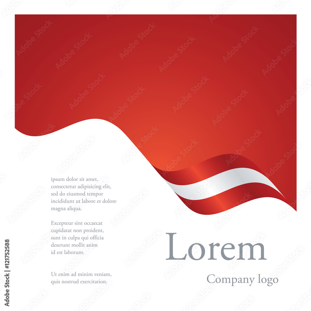 Fototapeta premium New brochure abstract design modular single pattern of wavy flag ribbon of Austria