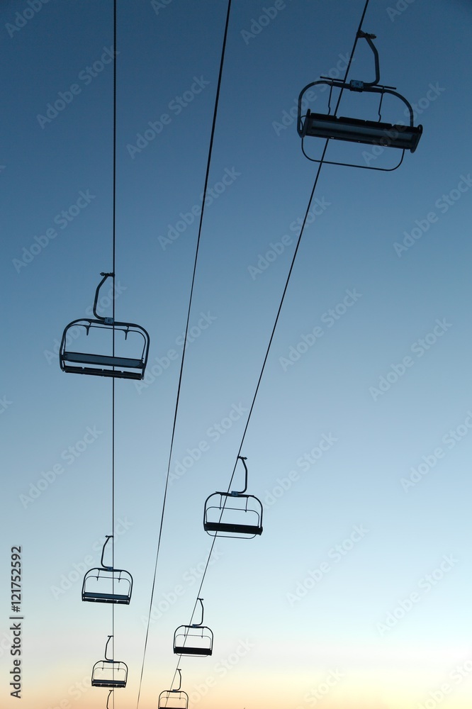 Fototapeta premium Ski lift from below