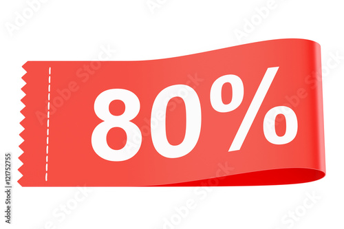 80% discount clothing tag, 3D rendering