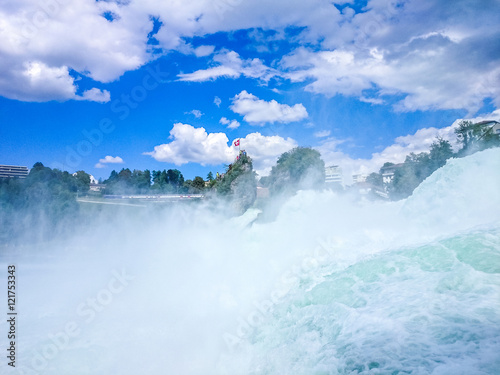 Fototapeta Naklejka Na Ścianę i Meble -  Rhine waterfall in Switzerland, closeup