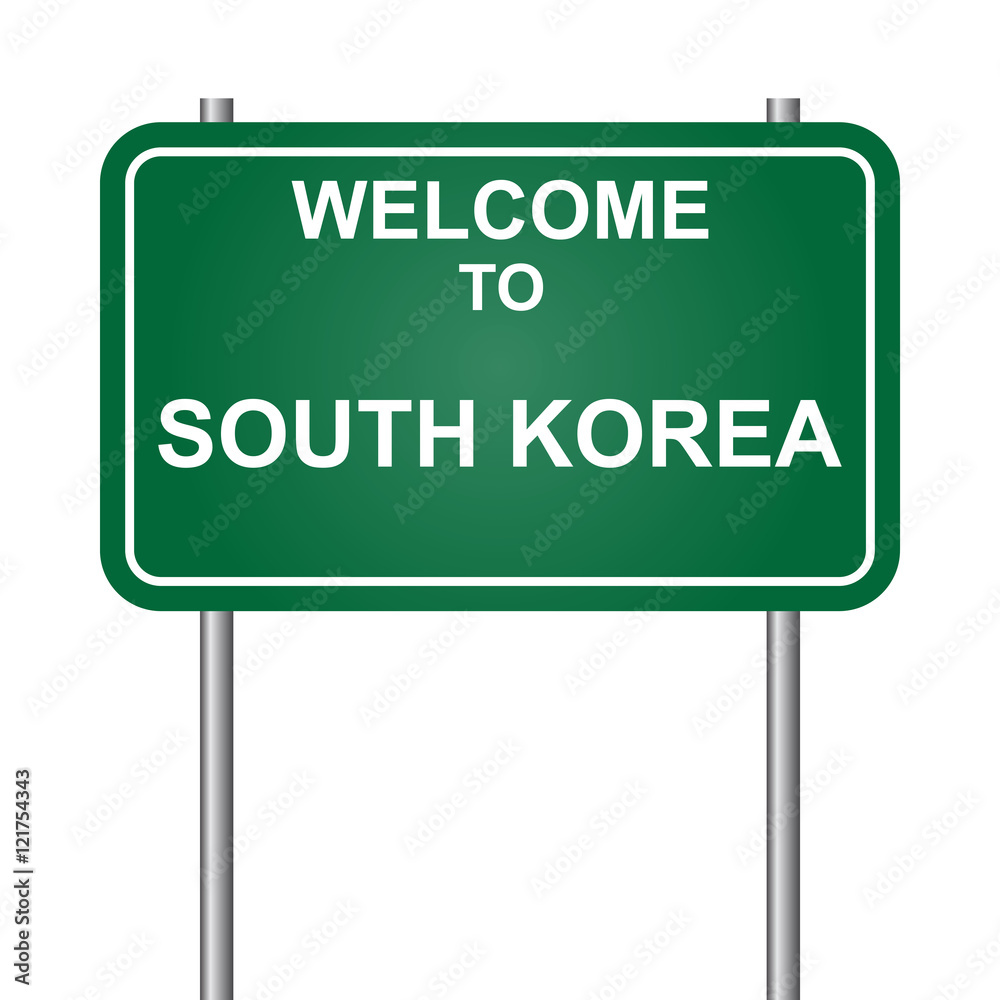Welcome to South Korea, green signal vector Welcome to South Korea, green signal vector
