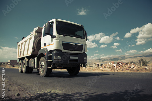 truck on road photo