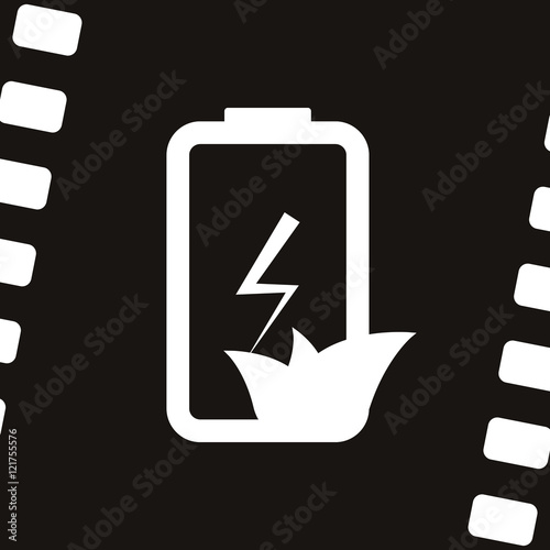 Flat paper cut style icon of eco friendly battery