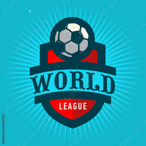 World League. Soccer Emblem Design. Football Badge Template. 