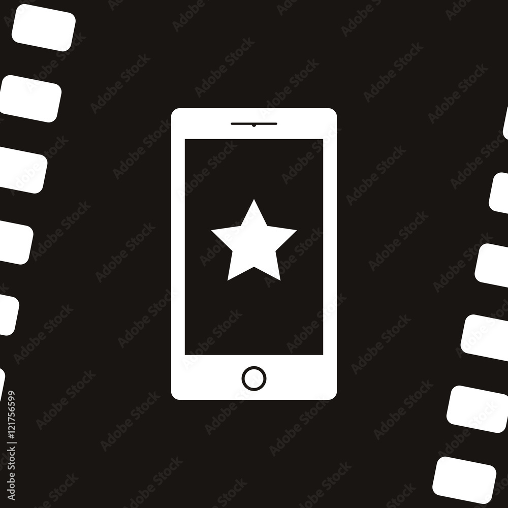 Flat paper cut style icon of mobile phone Flat paper cut style icon of mobile phone