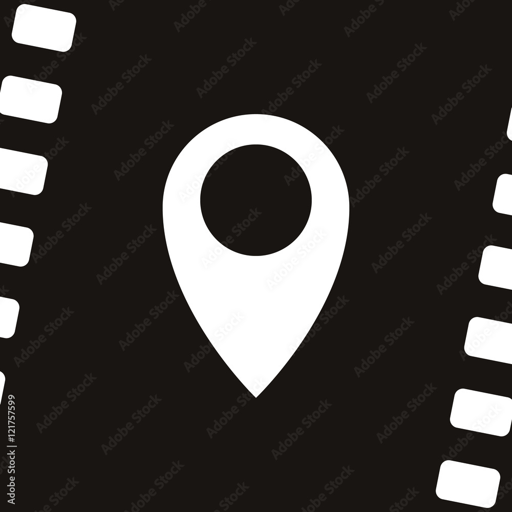Flat paper cut style icon of map pointer