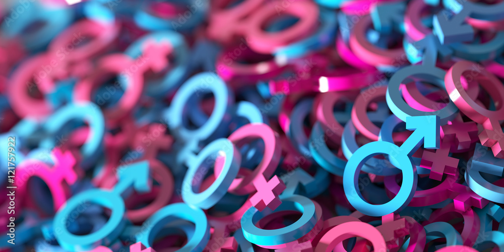 Male and female 3d infinite signs Male and female 3d infinite signs