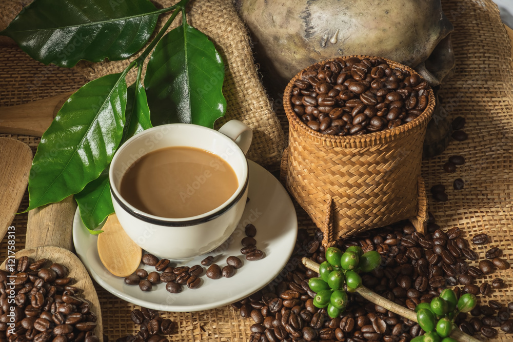 still life photography, coffee beans with skull still life photography, coffee beans with skull