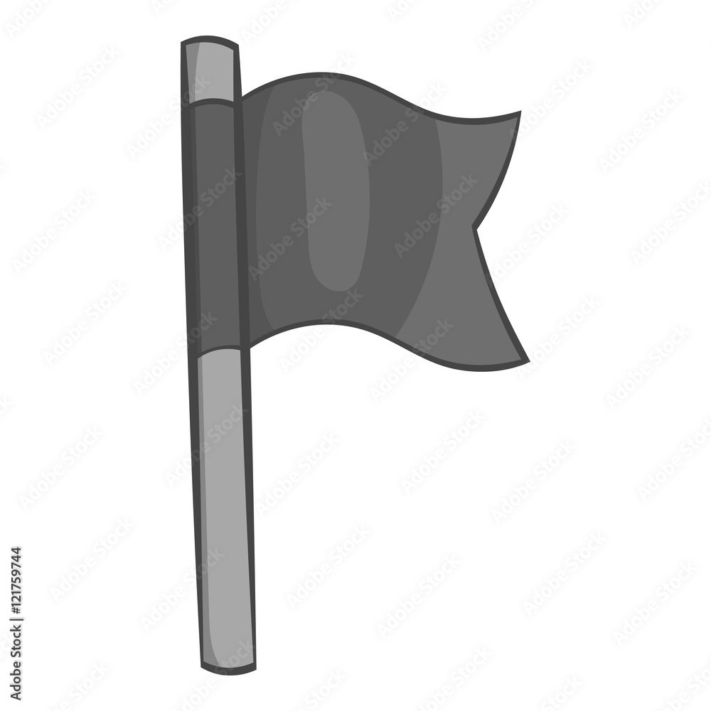 Football flag icon in black monochrome style isolated on white background. Sport symbol vector illustration Football flag icon in black monochrome style isolated on white background. Sport symbol vector illustration