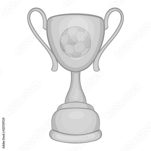 Cup football icon in black monochrome style isolated on white background. Sport symbol vector illustration