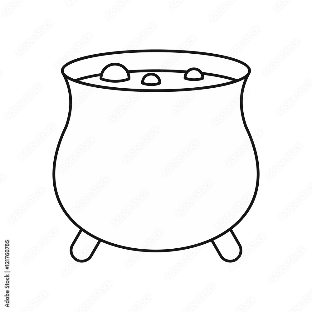 Boiler sorcerer icon in outline style isolated on white background. Cooking symbol vector illustration Boiler sorcerer icon in outline style isolated on white background. Cooking symbol vector illustration