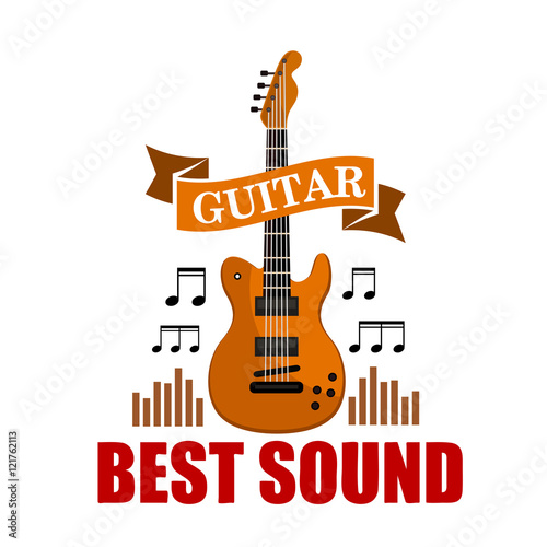 Guitar. Best sound musical emblem